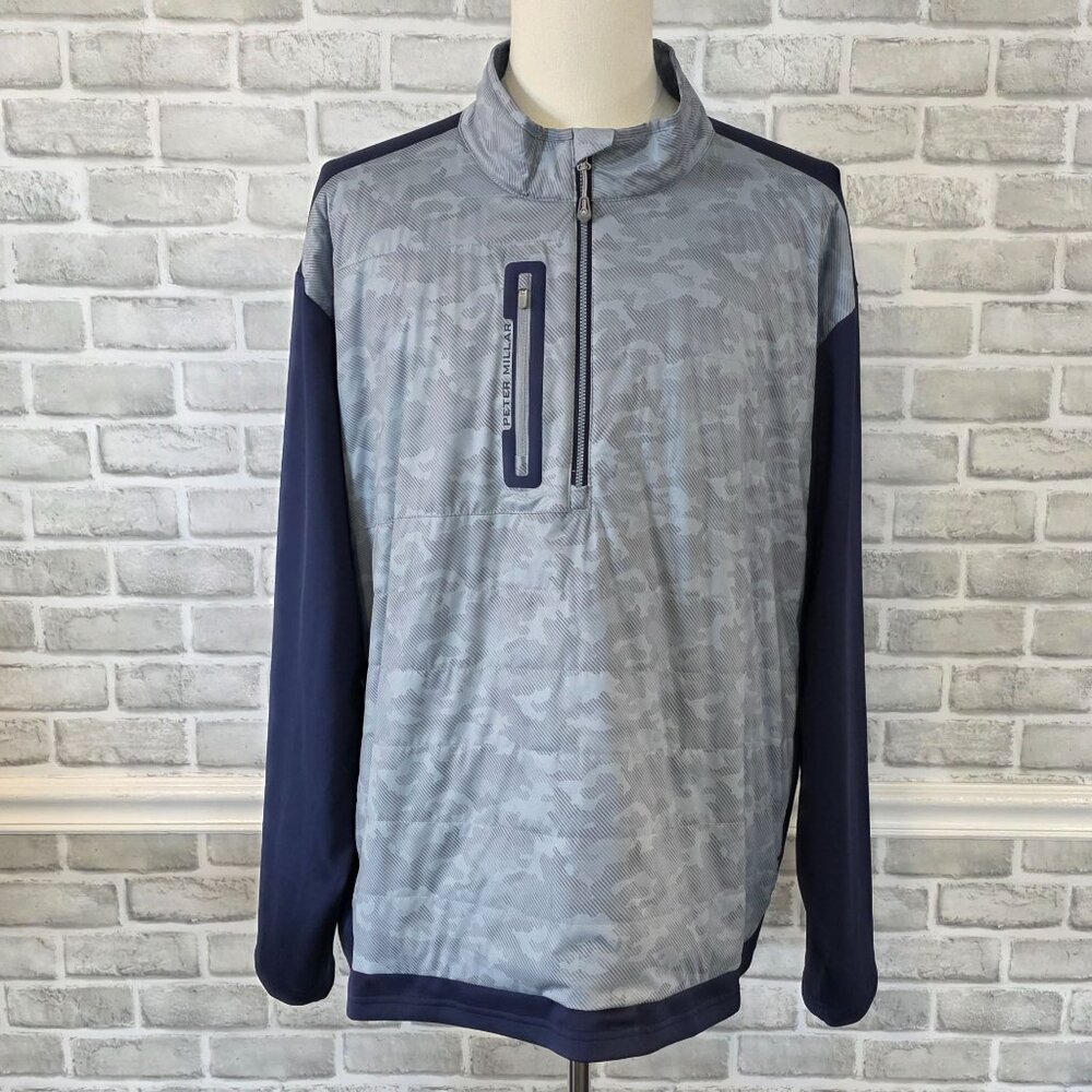 Peter Millar Jacket Men's Hyperlight Weld Elite Hybrid Half-Zip Pullover L Camo